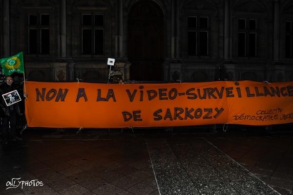 Manifestation contre la Vidéo-Surveillance à Paris.