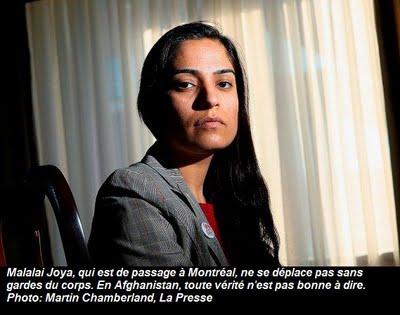 Visite à Montréal de la députée afghane Malalai Joya Visite à Montréal de la députée afghane Malalai Joya