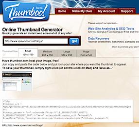 thumboo Un générateur de miniatures de sites en ligne
