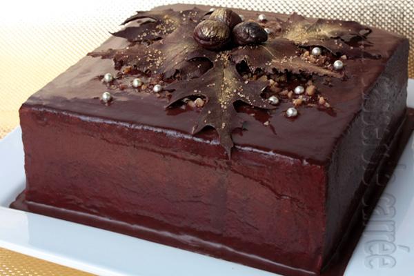 Soixante-dix-neuvième participation aux TWD - Gâteau à la crème de marrons et caramel au chocolat