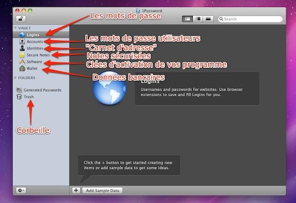 Test d’1Password 3 interface