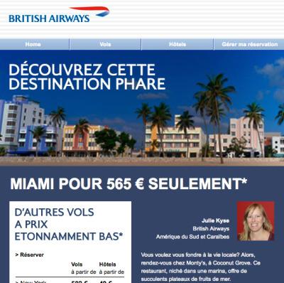 Pour aller à Miami, British Airways fournit le billet et les bons plans qui vont avec
