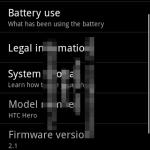 Android 2.1 Flan avec l’interface HTC Sense sur le Hero