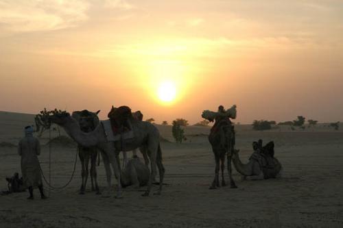 coucher de soleil  sur les dunes de Ouadane