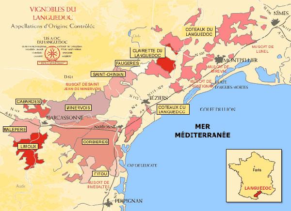 carte aoc du languedoc coup de coeur  A la découvertes des Corbières et de ses grands vins couleur nature.