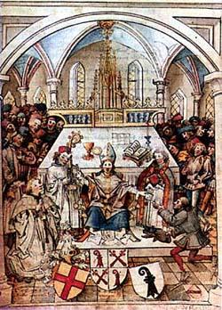 Inauguration de l’Université de Bâle en 1460. Source: wikipedia