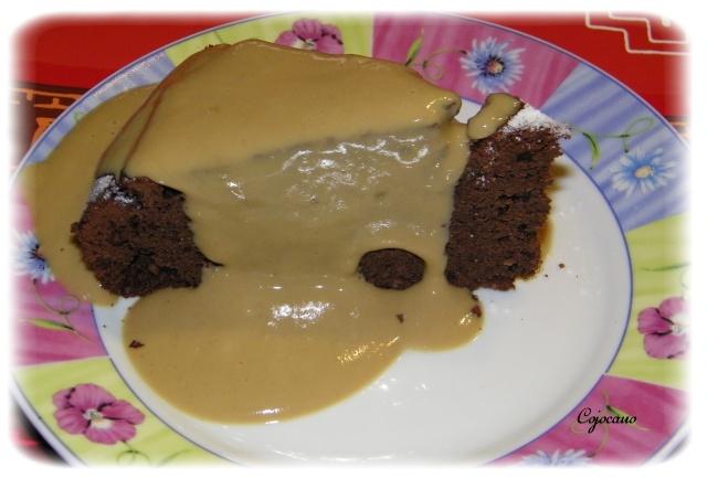 GATEAU CHOCOCAFE ET SA CREME ANGLAISE AU CAFE (AU MICRO ONDE)