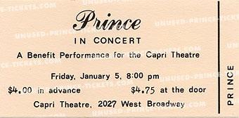 Unused Prince Concert Tickets - Billets Concert Prince Non Utilises