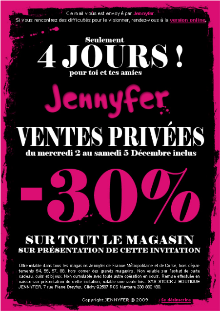 Ventes privées Jennyfer : - 30% sur tout le magasin