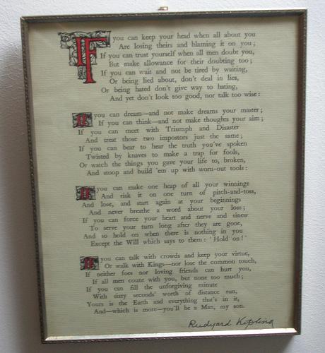 Liste d'auteurs autoédités If by Rudyard Kipling