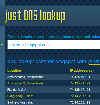 Just-dnslookup.com : Tester les serveurs DNS à distance