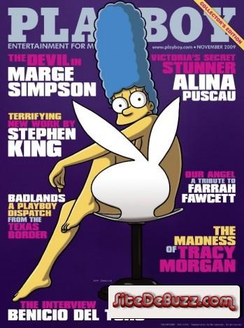 Marge Simpson fait la couv de playboy !