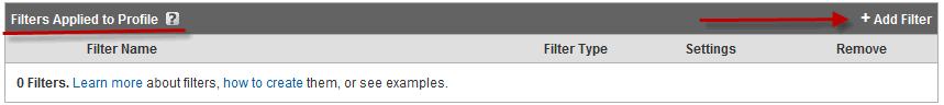 Google Analytics filter