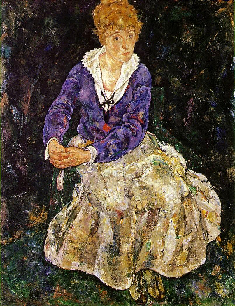 Egon Schiele, peintre expressionniste autrichien - Biographie - oeuvre sur papier 2-portrait-of-the-artists-wife-seated-1918.1259873662.jpg
