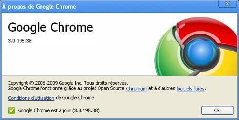 Ayez toujours la dernière version de Google Chrome Ayez toujours la dernière version de Google Chrome