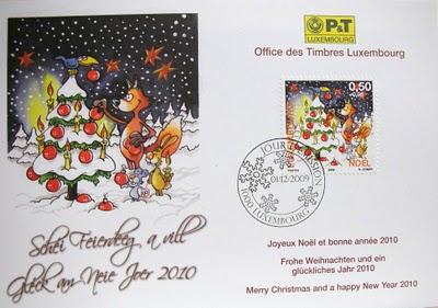 Cartes de Noël du Liechtenstein et du Luxembourg