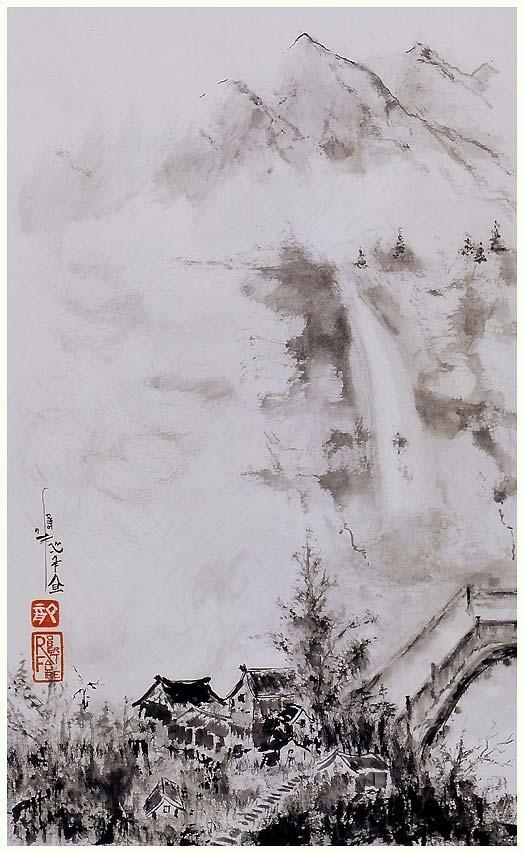 L’art du lavis japonais : Sumi-e - suiboku-ga ou ink painting peinture_tchan_sumie.1260464624.jpg
