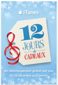 12 jours de téléchargements Cadeaux Cadeaux de la part d’itunes !