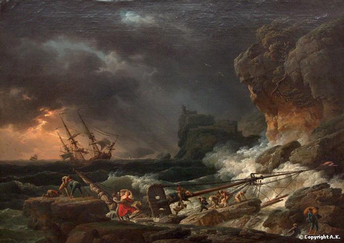  Claude Joseph Vernet : Tempête de mer avec épaves de navires