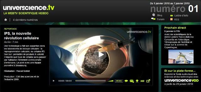 Nouvel An 2010 : lancement de la Première Web TV scientifique