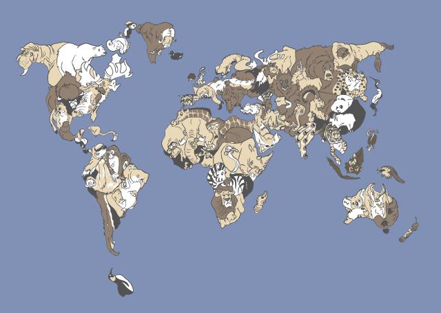 insolite: la carte du monde animalier