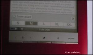 sony reader taille texte Aventure Sony Reader #1: fonctionnalités et prise en main