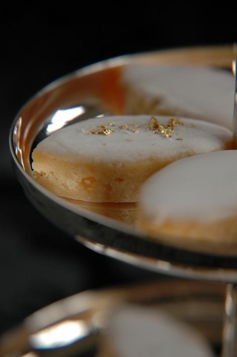 Calisson avec des paillettes d'or Calissons au Kumquat