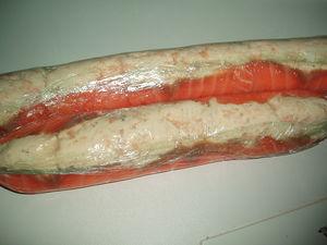 Et si on commençait à vous dévoiler les recettes de mon menu de fête : étape 1 arrêt sur le boudin de saumon PC310004