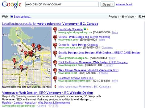 Google Maps : Recherche sur Web design in Vancouver