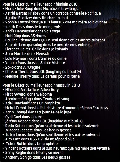 liste Gad Elmaleh maitre de cérémonie aux César le 27 février