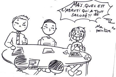 Au bureau, ils repeignent les murs... peinture