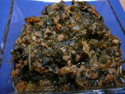 Curry de corète et de viande hachée – Jew’s mallow and minced meat curry