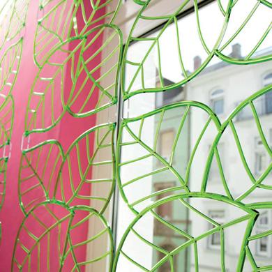 Rideau design Leaf vert, 104€ le lot de 20 carrés