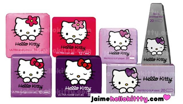 La gamme complète ... des serviettes hygiéniques Hello kitty http://www.jaimehellokitty.com/images/Articles003/higyeniqueskitty.jpg