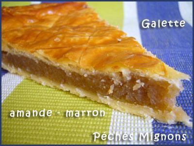 Galette amande - marron Galette, crème de marron, Poudre amande, Beurre, Sucre, Oeufs, Pâte feuilletée, Facile, Rapide,