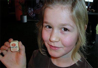 Signe Carlsen, la petite soeur de Magnus du haut de ses 11 ans - photo ChessBase 