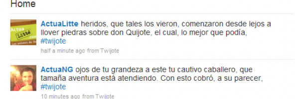 Publiez Don Quichotte sur votre Twitter : Projet Twijote