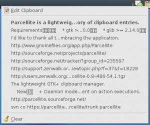 screenshot_parcellite_1 Parcellite en version 0.9.2