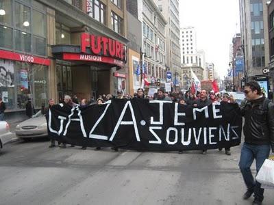 Montréal Manifestation de Solidarité Québec Gaza