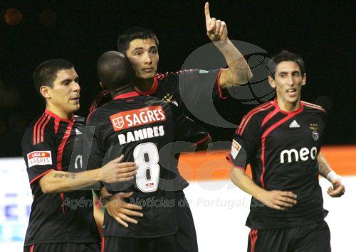 De gauche à droite, les joueurs de Benfica : Maxi Pereira, Ramires, Cardozo et Di María