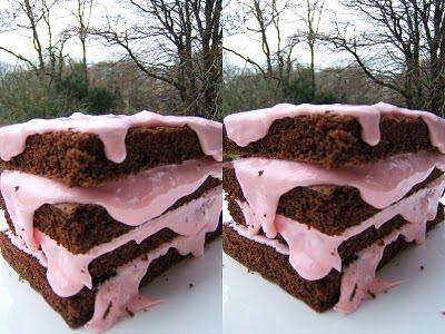Pink and Brown Cake
