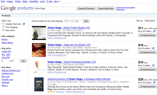 Hugo, chanteur de salsa, Balzac, un ballon : Google Product délire ?