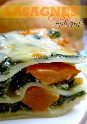 La saga de la courge Recette N°1 => Lasagnes de courge et d'épinards