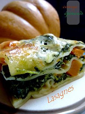 La saga de la courge Recette N°1 => Lasagnes de courge et d'épinards