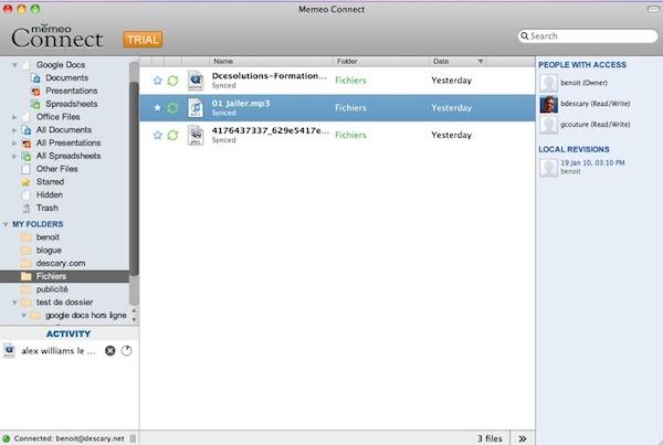 memeo memeo Google Apps: synchronisez vos fichiers avec Memeo Connect