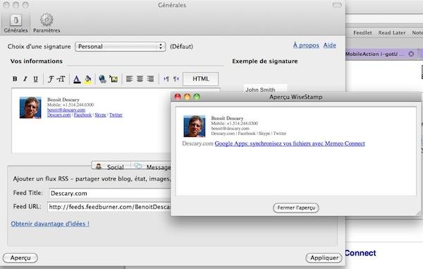 wisestamp WiseStamp: ajoutez des signatures HTML à Gmail, Yahoo Mail et Hotmail 