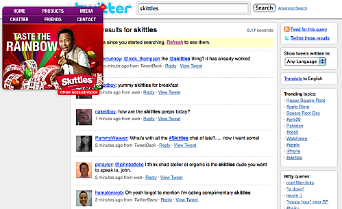 Le social media intégré au sein des sites corporate skittles.png