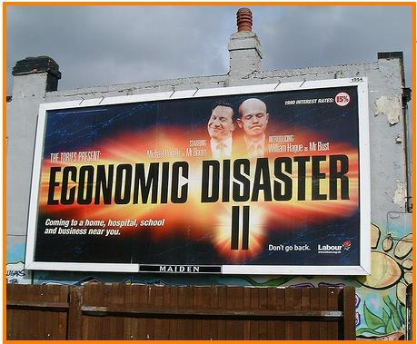 Affiche du New Labour - Economic Disaster II campagne 2001