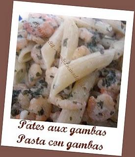 Pâtes aux crevettes - Pasta con gambas