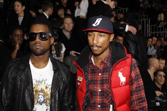 kanye-pharrell kanye pharrell Pharrell Williams, sa doudoune rouge RL, ses Nike snowboarding